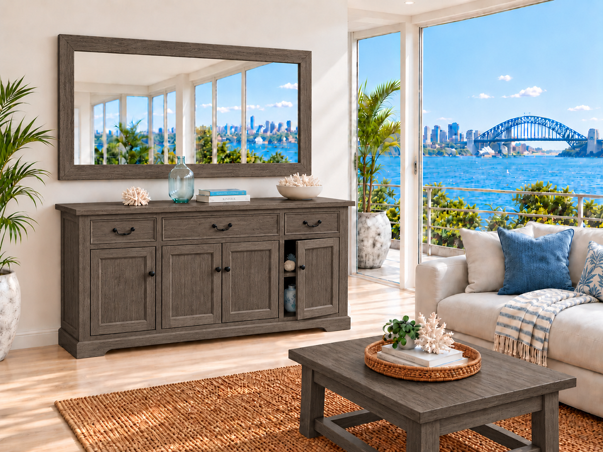SHELL HARBOUR (AUSSIE MADE) 4 DOOR / 3 DRAWER BUFFET COLLECTION - ASSORTED COLOURS - STARTING FROM $1999