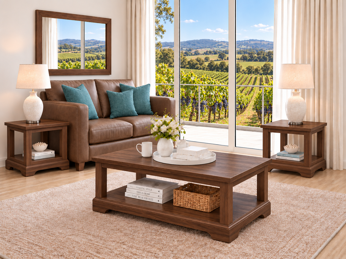 SHELL HARBOUR (AUSSIE MADE) COFFEE & LAMP TABLE COLLECTION - ASSORTED COLOURS - STARTING FROM $699