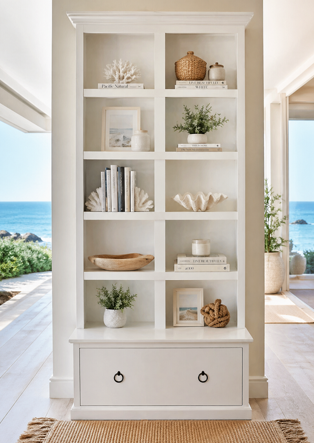 SINGLETON (AUSSIE MADE) HIGHLINE BOOKCASE COMBO + 1 SMOOTH DRAWER COLLECTION  - ASSORTED COLOURS - STARTING FROM $899
