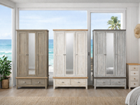 SPENCER (AUSSIE MADE) 3 DOOR / 2 DRAWER MIRROR WARDROBE COLLECTION - ASSORTED COLOURS - STARTING FROM $2299