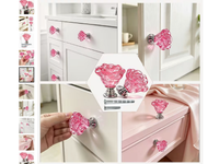 CRYSTAL SINGLE POINT 30MM ROSE KNOBS - AS PICTURED