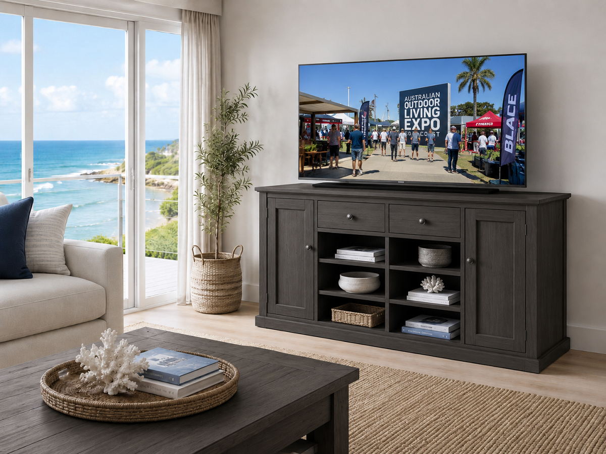 TIMBERLAKE (AUSSIE MADE) 2 DOOR / 2 DRAWER TV UNIT COLLECTION - ASSORTED COLOURS - STARTING FROM $1999