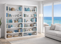 TINA (AUSSIE MADE) DOUBLE HIGHLINE PIGEON PAIRED BOOKCASE WITH GROOVE TOP COLLECTION - ASSORTED COLOURS - STARTING FROM $1999