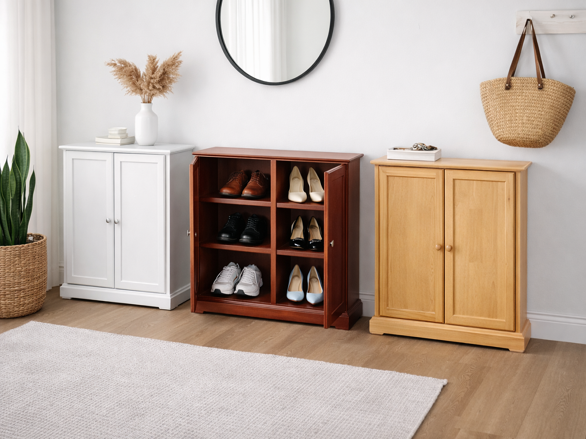 TRACY (AUSSIE MADE) 2 DOOR SHOE CABINET WITH SMOOTH DOORS COLLECTION - ASSORTED COLOURS - STARTING FROM $699