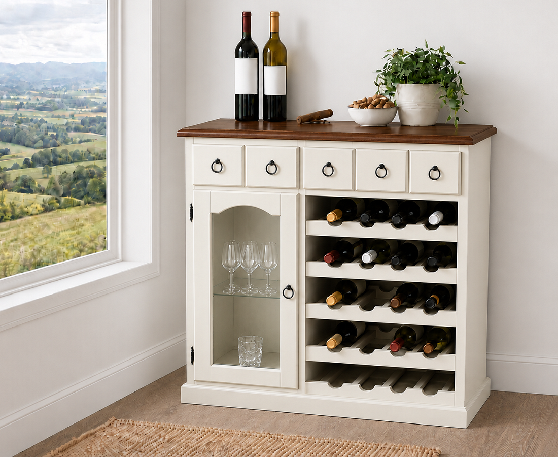 TUSCANY (AUSSIE MADE) - 1 DOOR / 5 DRAWER WINE RACK - ASSORTED COLOURS - STARTING FROM $1099