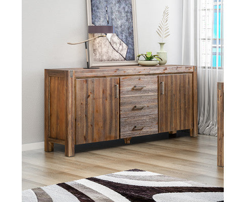 NOWRA 3 DRAWER/ 2 DOOR BUFFET - CHOCOLATE