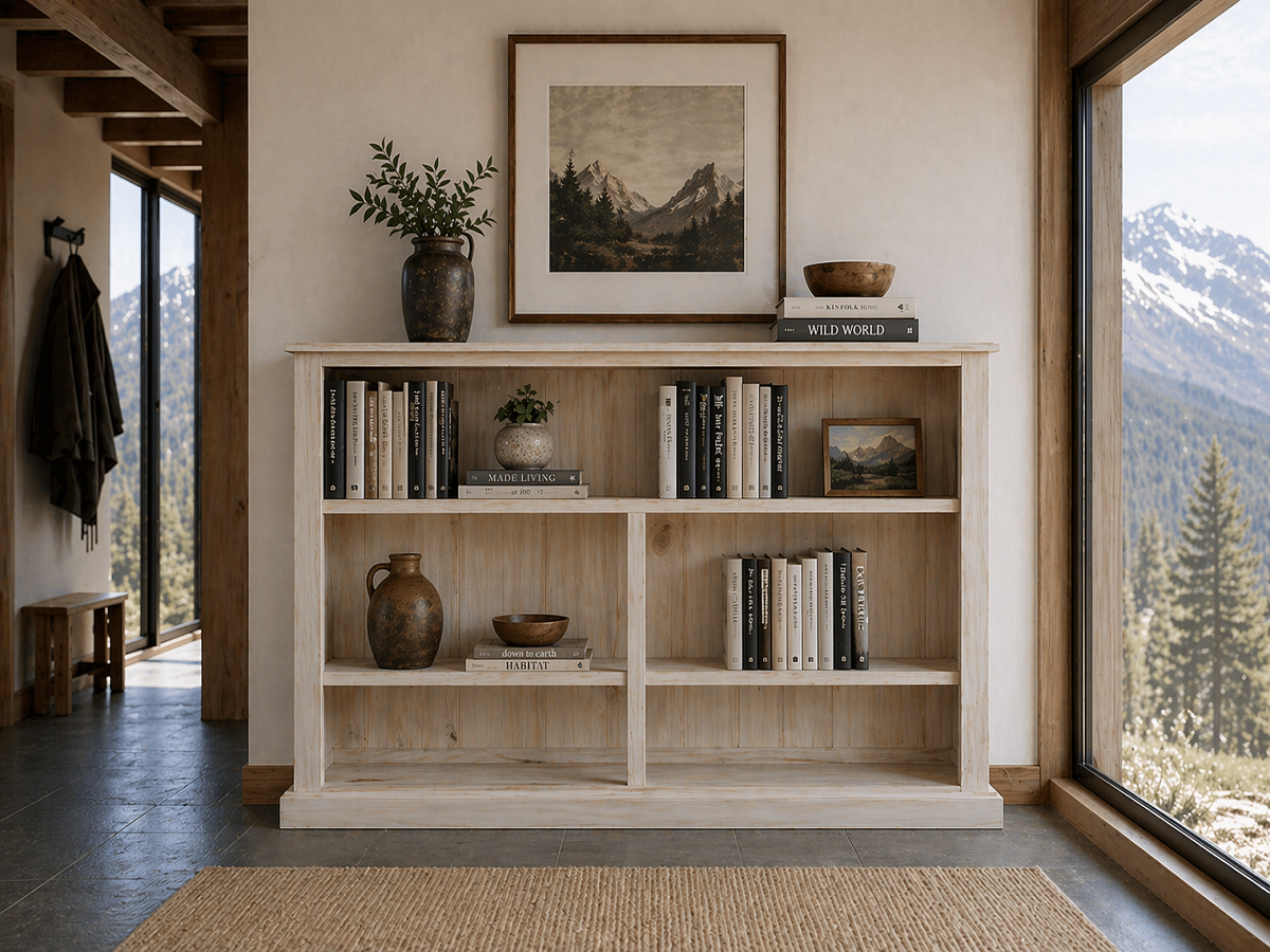 VALUE (AUSSIE MADE) LOWLINE SKINNY BOOKCASE COLLECTION - ASSORTED COLOURS - STARTING FROM $499