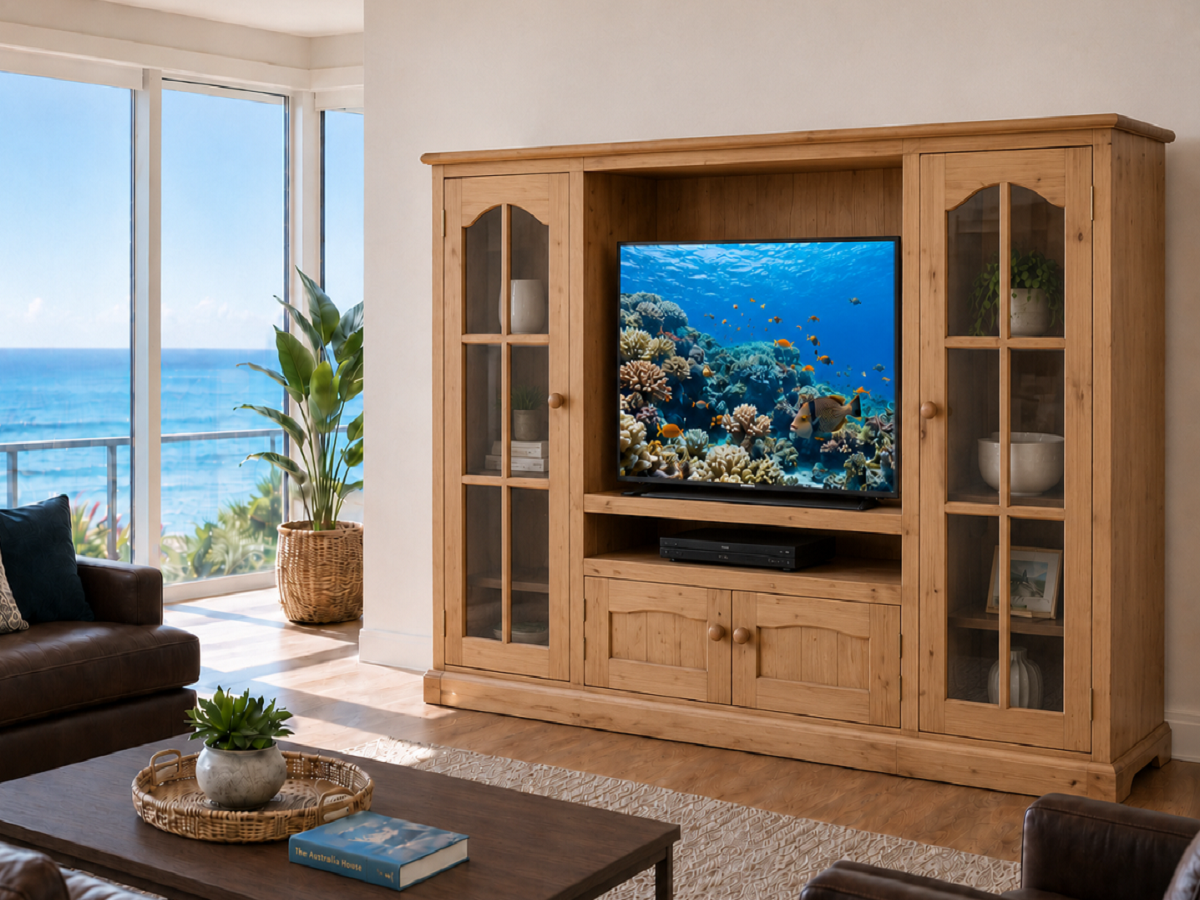 WALLSEND (AUSSIE MADE) 4 DOOR TV ENTERTAINMENT UNIT - ASSORTED COLOURS - STARTING FROM $2999
