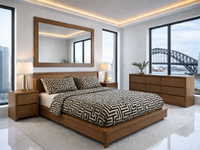 MIRRORED - AVALON (AUSSIE MADE) TIMBER & MIRRORED BEDROOM COLLECTION - ASSORTED COLOURS