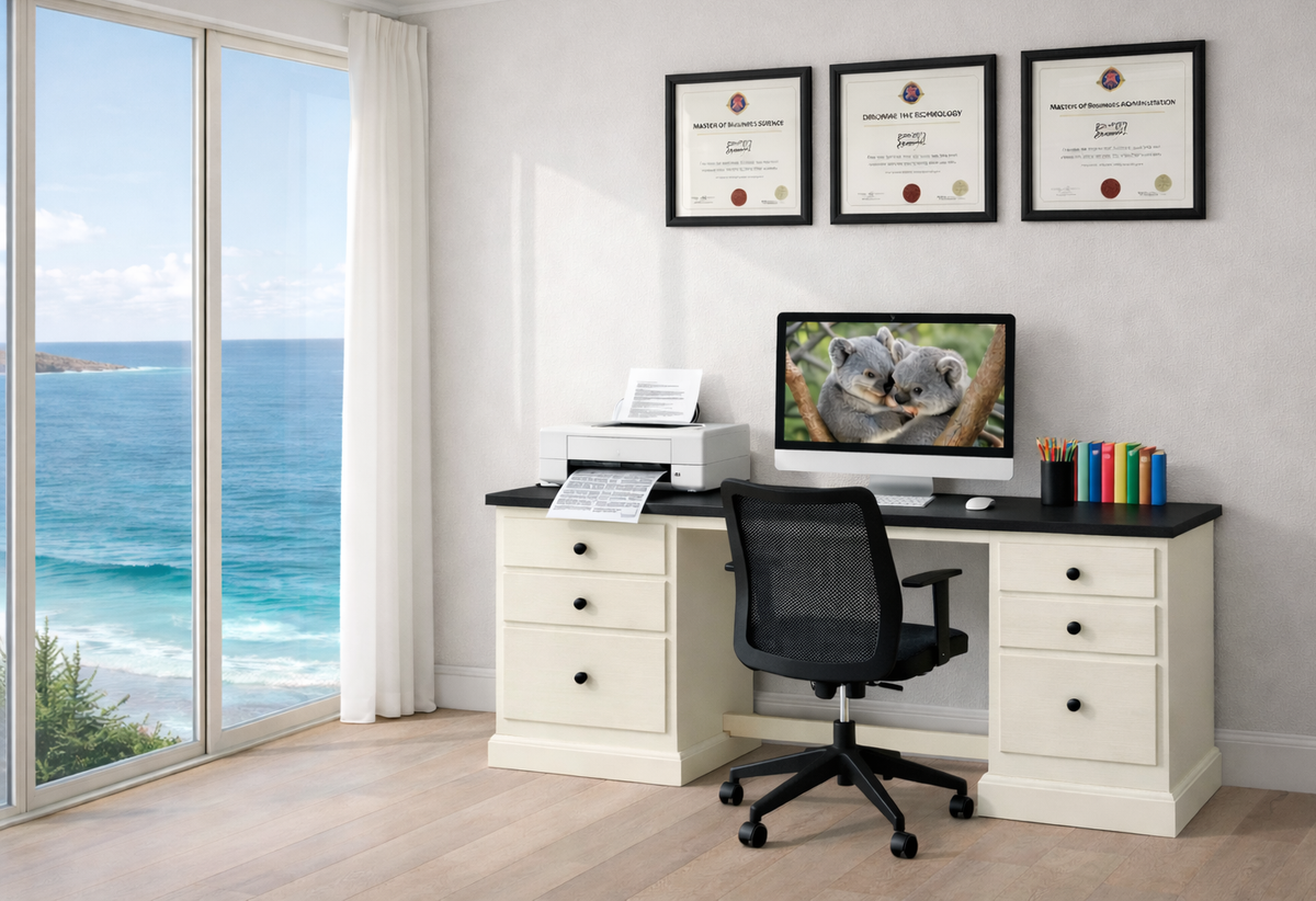 WOODBURY (AUSSIE MADE) DESK COLLECTION - ASSORTED COLOURS - STARTING FROM $999