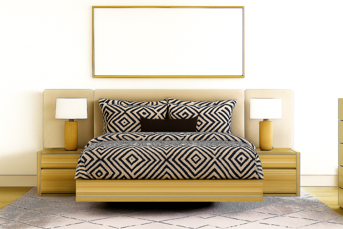 PERIODIC (AUSSIE MADE) UPHOLSTERED EXTENDED BEDROOM COLLECTION – ASSORTED FABRICS & COLOURS - STARTING FROM $1799