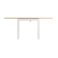 EMMETT (GA-FTT-W) FLIP TOP EXTENSION DINING TABLE - 780(H) x 850/1700(W) x 750(D) - IVORY WHITE / LIGHT OAK (2 TONE)