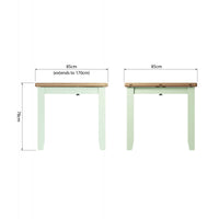 EMMETT (GA-FTT-W) FLIP TOP EXTENSION DINING TABLE - 780(H) x 850/1700(W) x 750(D) - IVORY WHITE / LIGHT OAK (2 TONE)