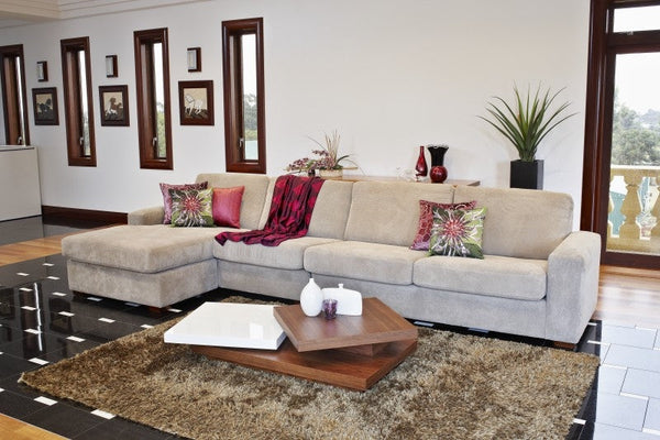 HOLLYWOOD / LUCIA (AUSSIE MADE) 3 SEATER + CHAISE - ASSORTED COLOURS