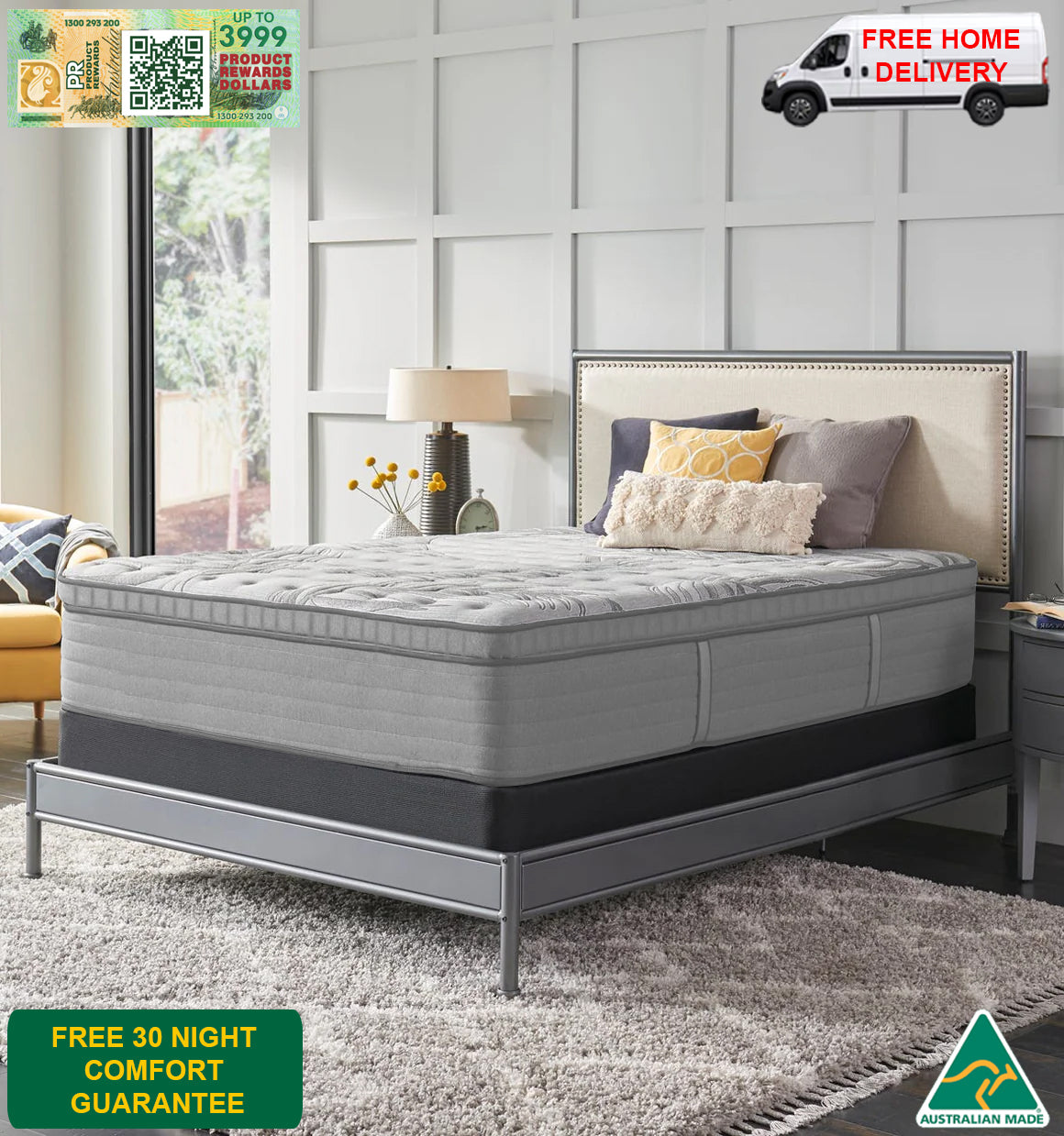 (AMM) PINNACLE / (HN) GRAND LUXURY LANGHAM / (FW) PLATINUM LUXURY OASIS EURO TOP + LATEX + GEL INFUSED MEMORY FOAM + COOL FLOW FABRIC - FIRM / MEDIUM / PLUSH - STARTING FROM $2999