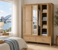 ROBINHOOD (AUSSIE MADE) 3 DOOR / 2 DOOR MIRROR WARDROBE COLLECTION - ASSORTED COLOURS - STARTING FROM $2199