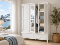 ROBINHOOD (AUSSIE MADE) 3 DOOR / 2 DOOR MIRROR WARDROBE COLLECTION - ASSORTED COLOURS - STARTING FROM $2199